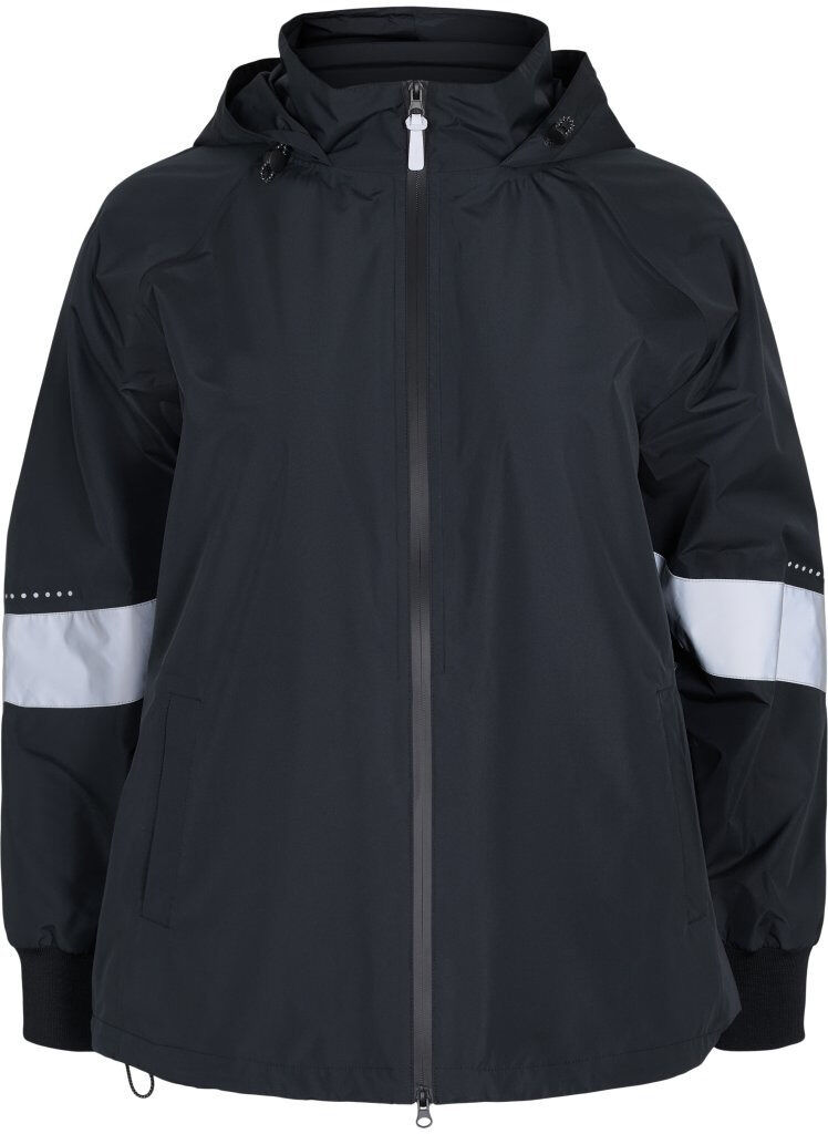 Zizzi Veste de pluie avec d&eacute;tails r&eacute;fl&eacute;chissants, Noir, Packshot image number 0
