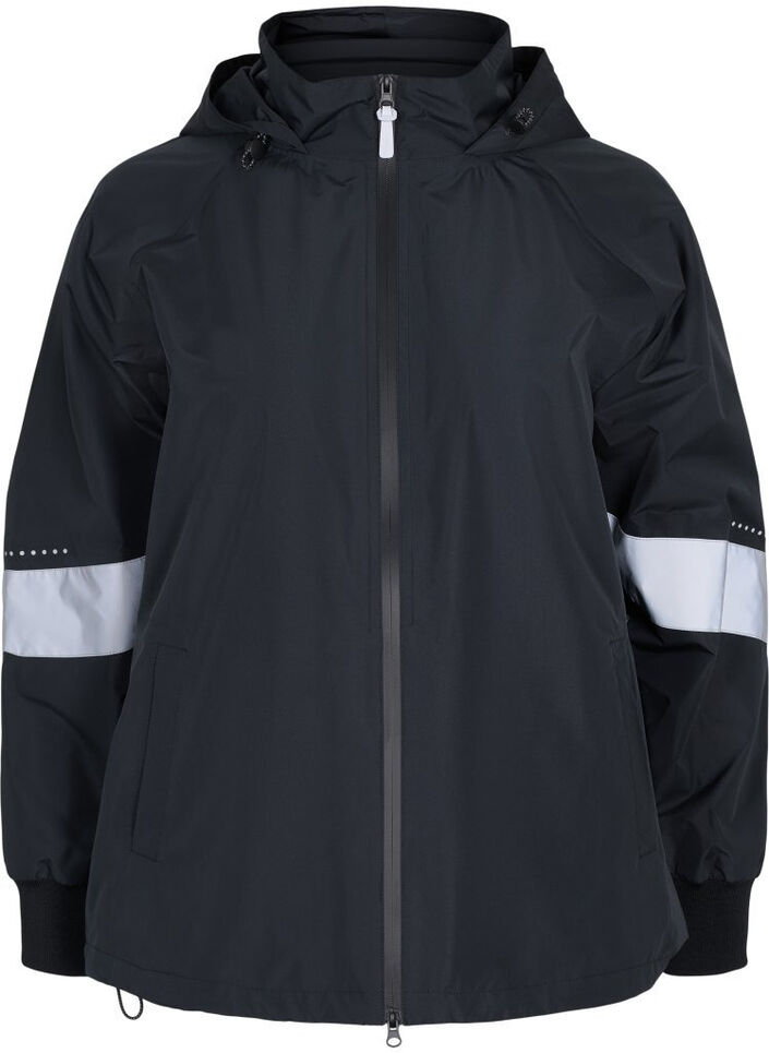 Veste de pluie avec détails réfléchissants, Noir, Packshot image number 0