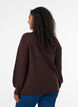 Pull en tricot avec col haut et fermeture &eacute;clair, Marron, Model image number 2
