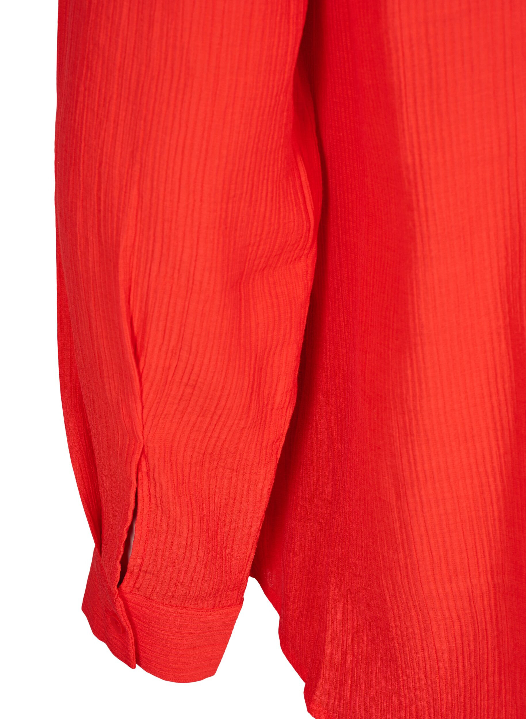Zizzi Chemise &agrave; texture ray&eacute;e, Rouge, Packshot image number 3