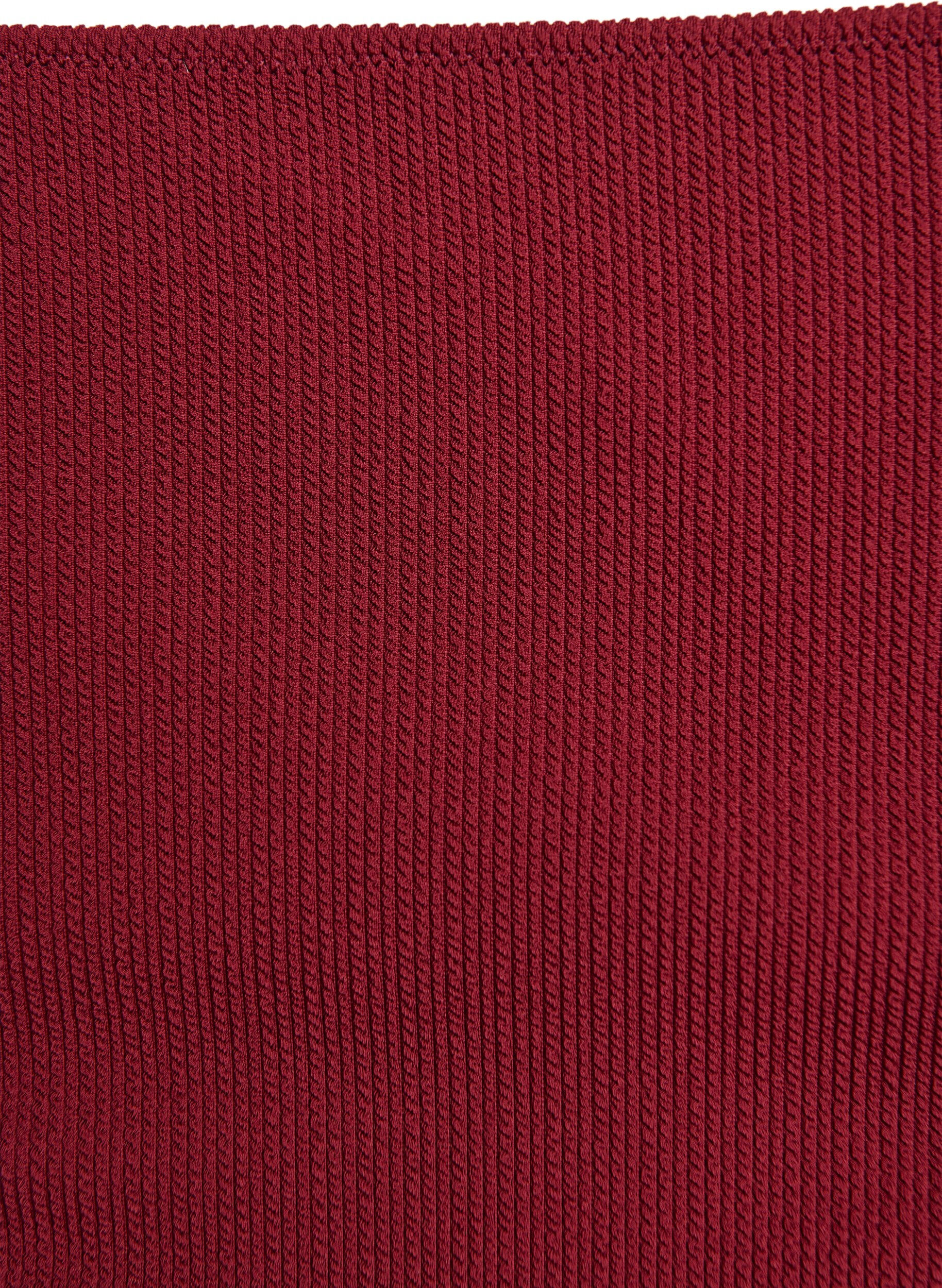 ZizziBas de bikini taille haute textur&eacute;, Bordeaux, Packshot image number 2