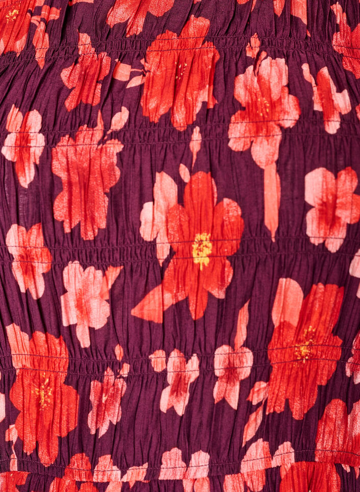 Robe avec smocks et imprim&eacute; floral, Violet, Packshot