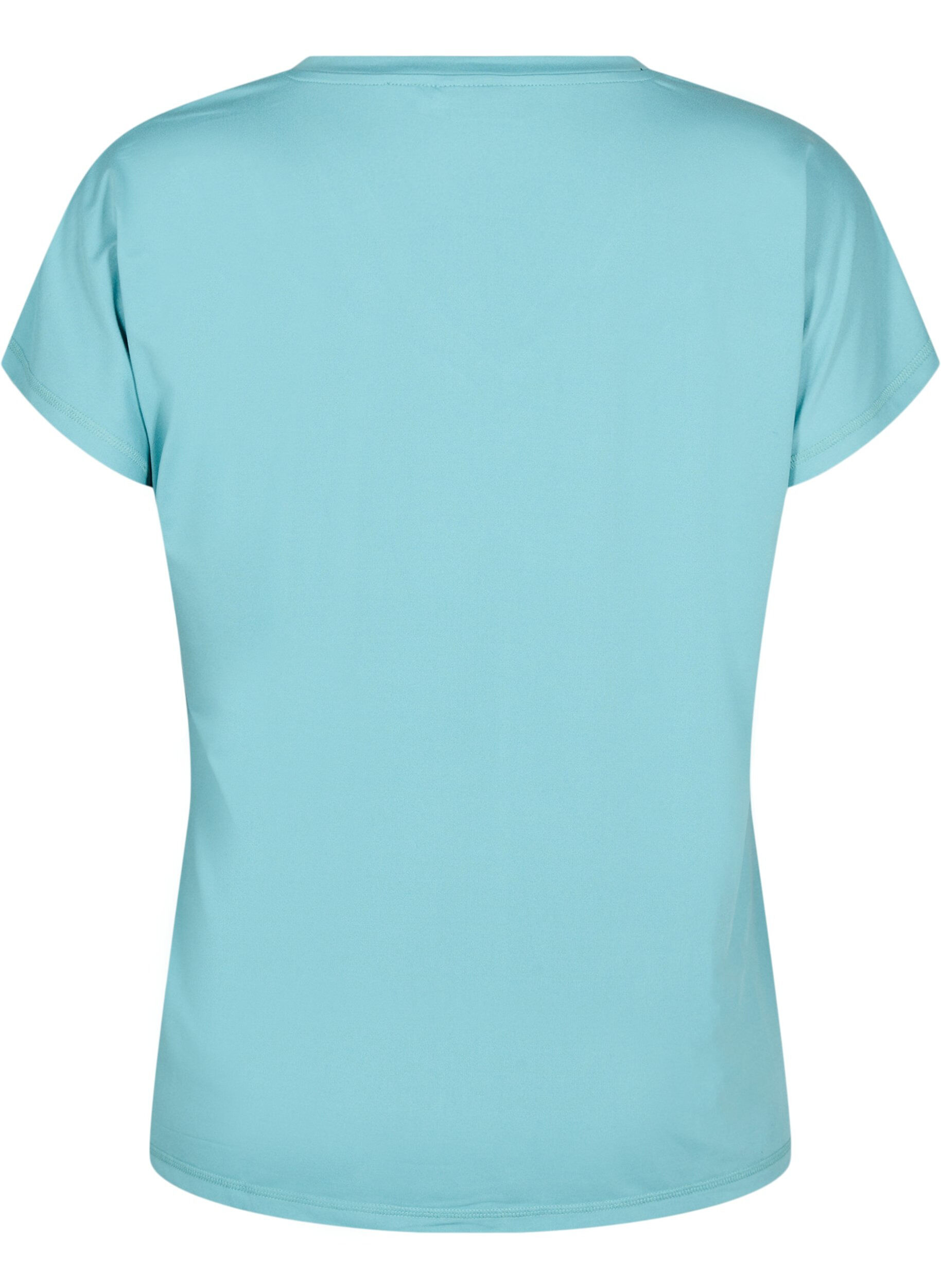 Zizzi T-shirt de sport ample avec col en V, Vert, Packshot image number 1