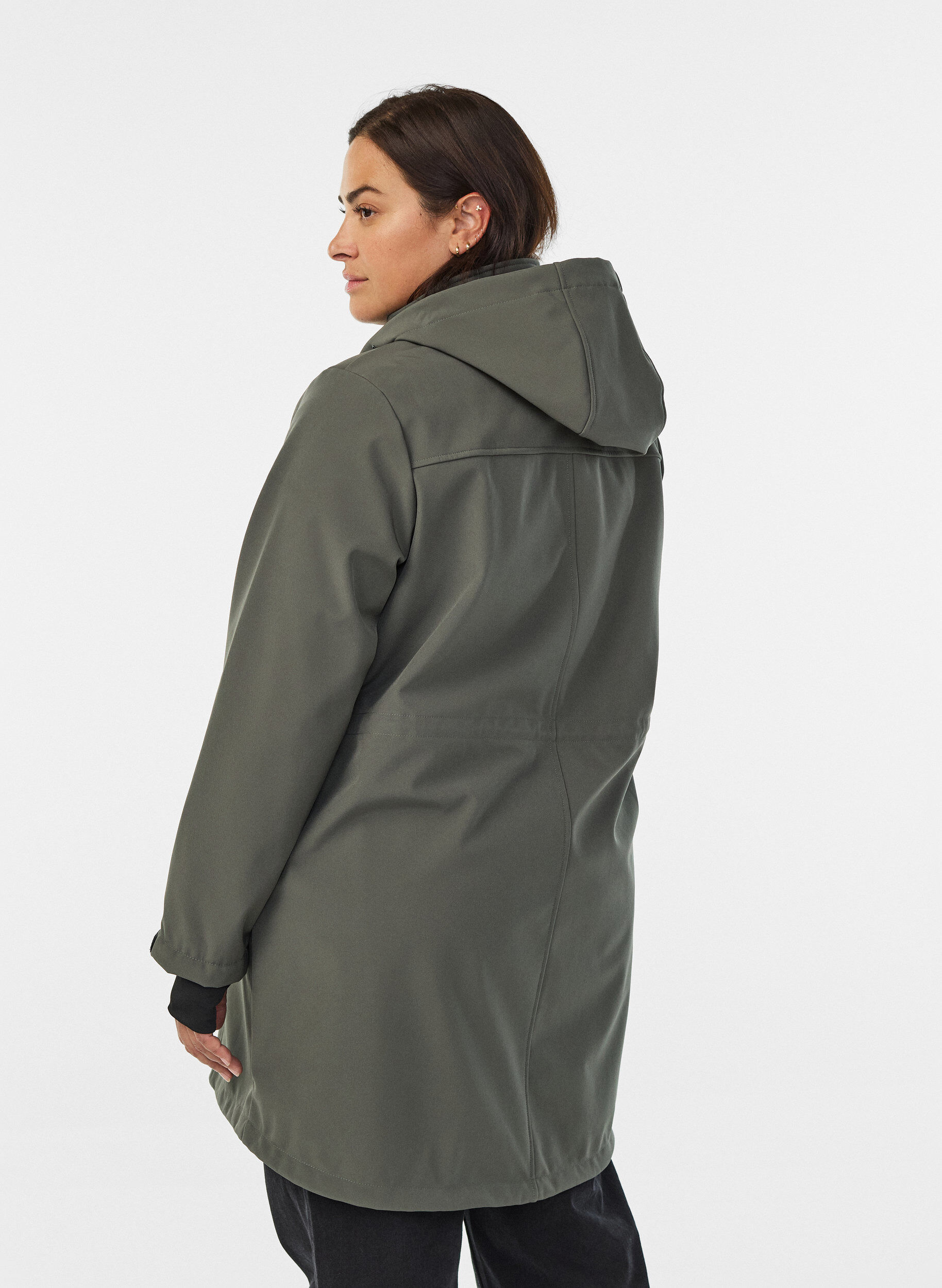 Zizzi Veste softshell avec capuche amovible, Gris anthracite, Model image number 2