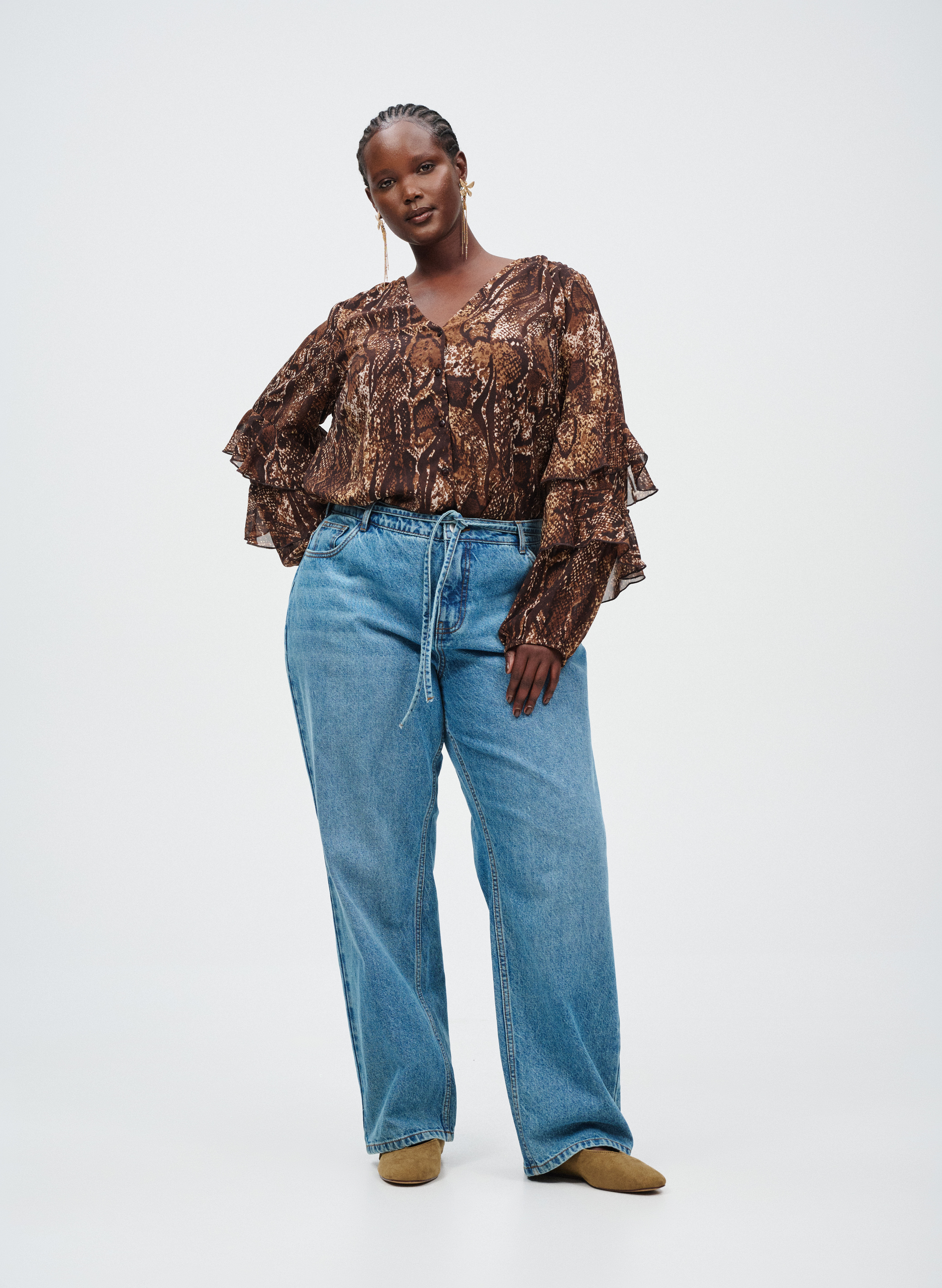 Zizzi Chemisier &agrave; volants, , Model