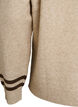 Pullover mit Logo und Kontraststreifen, Beige, Packshot image number 3