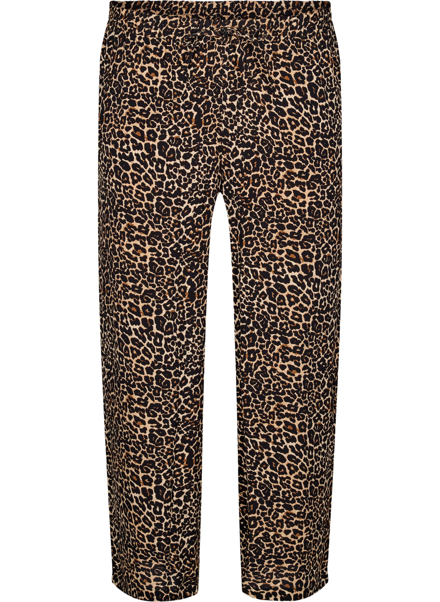 Zizzi Pantalon ample en viscose avec poches, Marron, Packshot image number 0