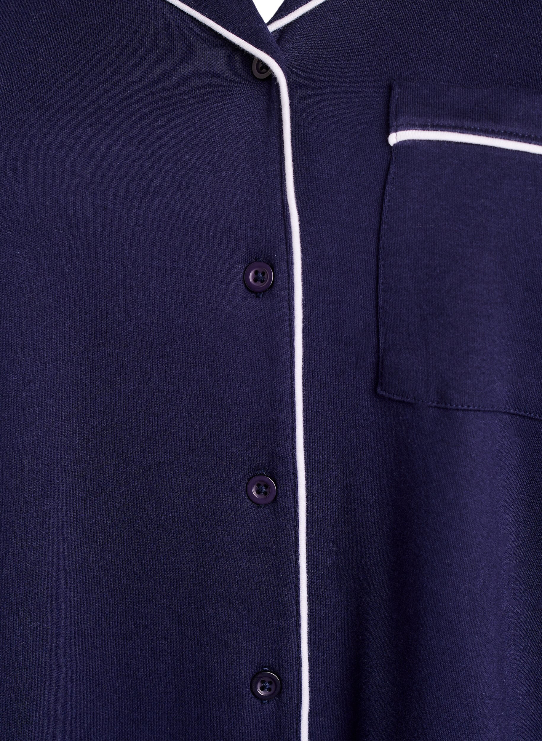 ZizziChemise de pyjama en coton avec poche poitrine, Bleu, Packshot image number 2