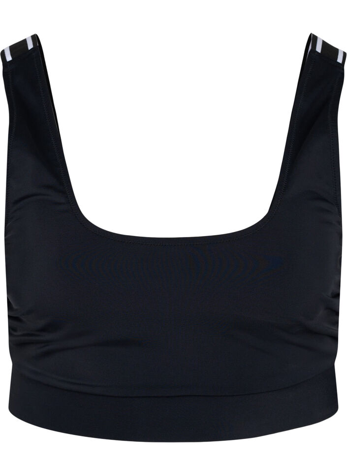 Haut de bikini avec bretelles rayées, Black, Packshot image number 0