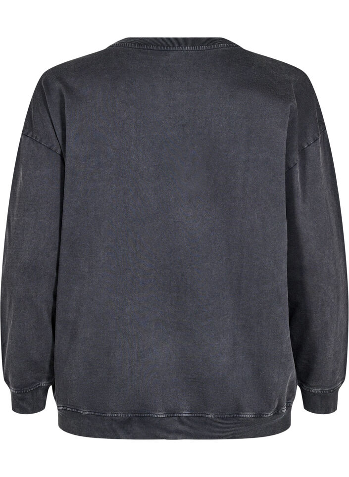 Sweat-shirt ample &agrave; l'aspect d&eacute;lav&eacute;, Gris, Packshot image number 1