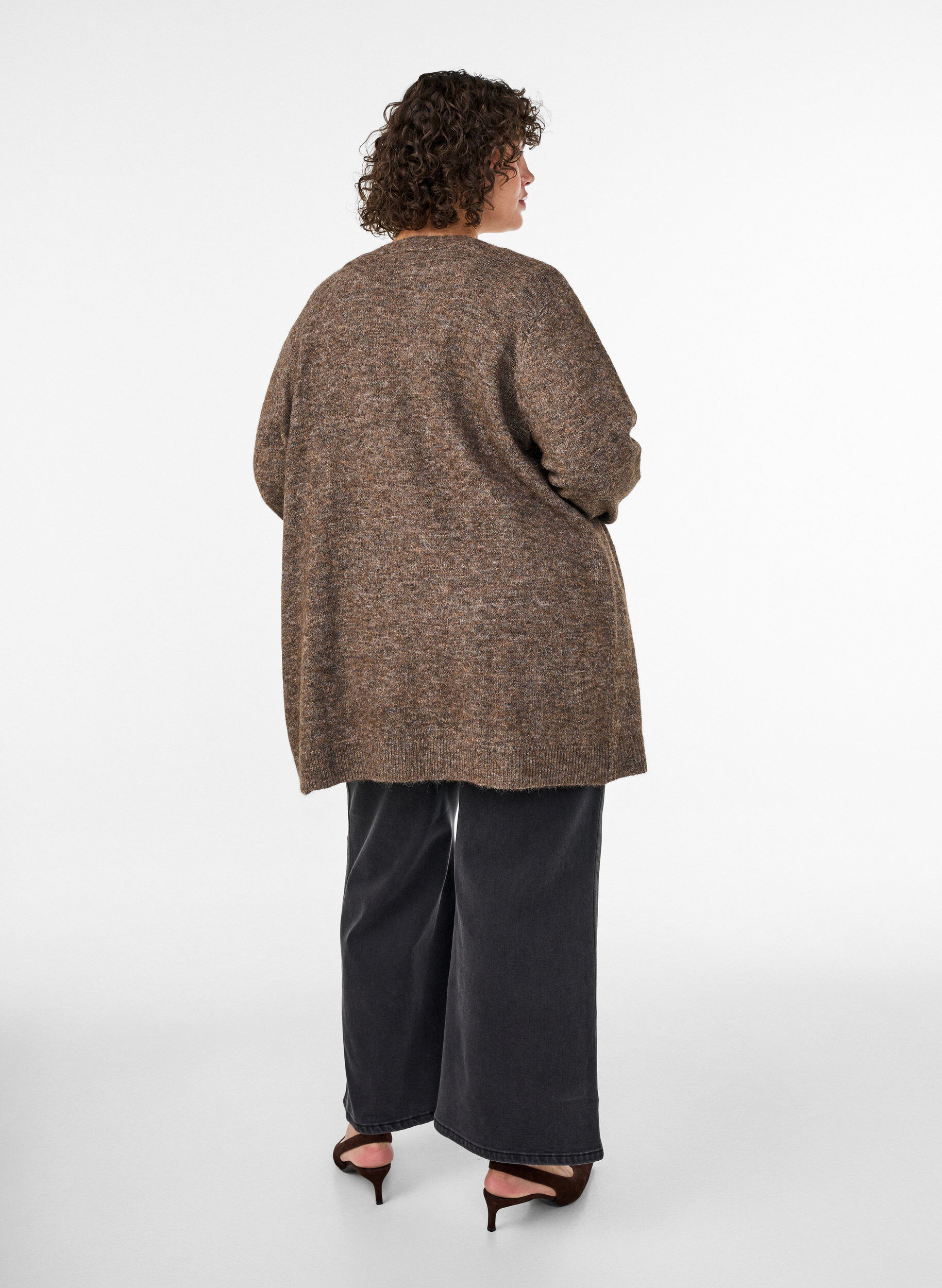 ZizziCardigan long avec poches, Marron, Model image number 2