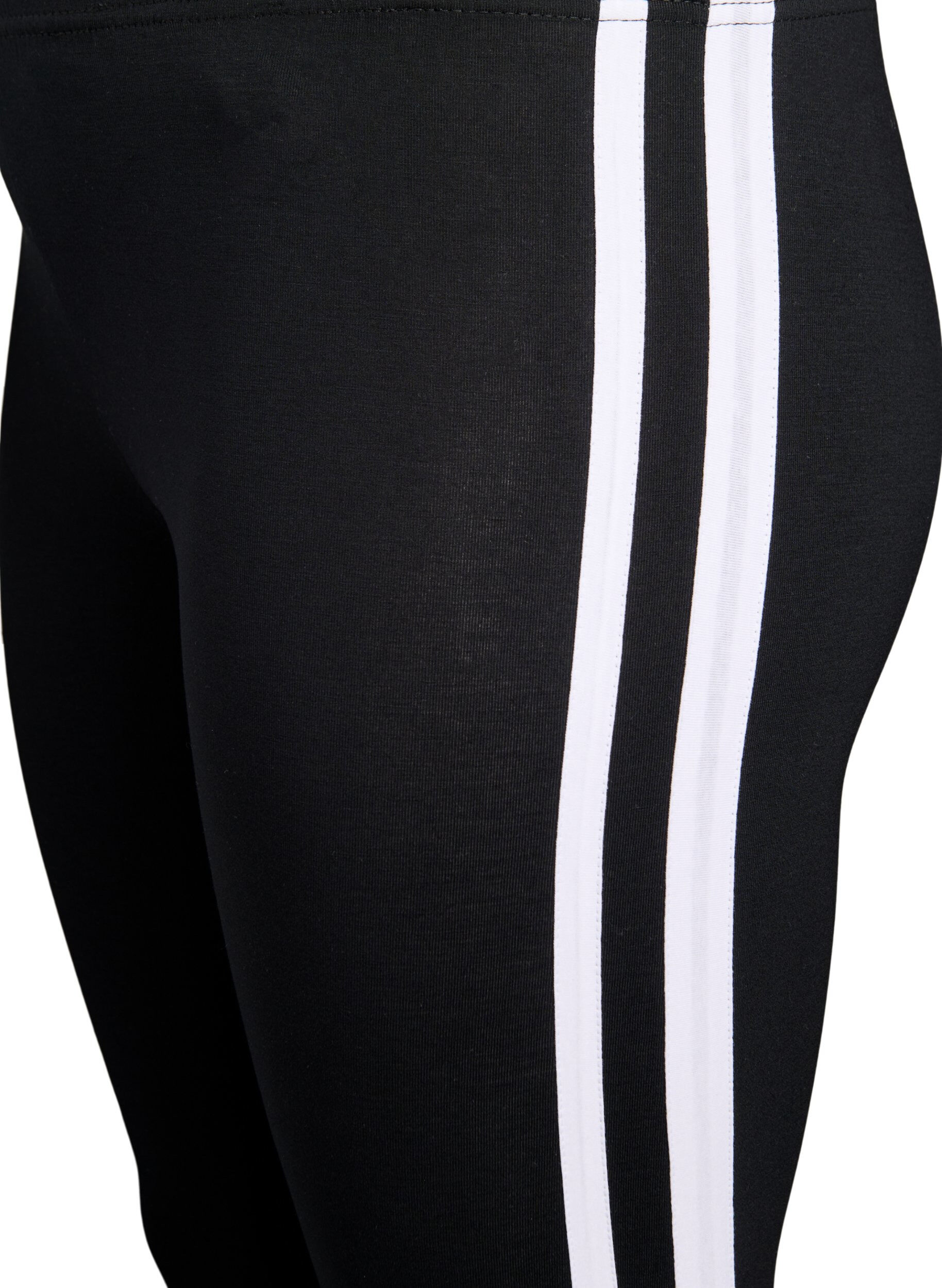 Zizzi Leggings aus Viskose mit Seitenstreifen, Black W. Stripe, Packshot image number 2