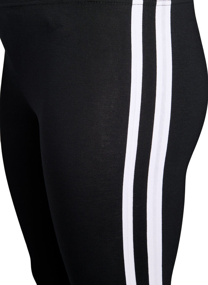 Leggings aus Viskose mit Seitenstreifen, Black W. Stripe, Packshot image number 2