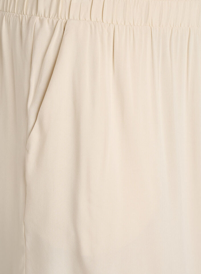 Short de pyjama ample taille haute en viscose, Beige, Packshot image number 2