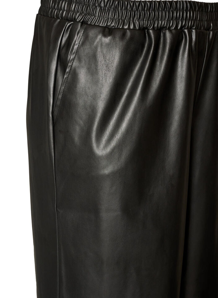 Pantalon ballon en similicuir, Noir, Packshot image number 2