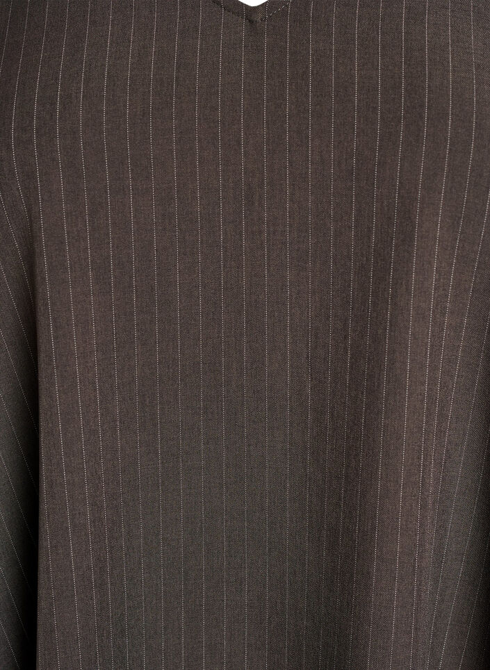 Robe coupe &eacute;vas&eacute;e sans manches &agrave; fines rayures, Marron, Packshot image number 2