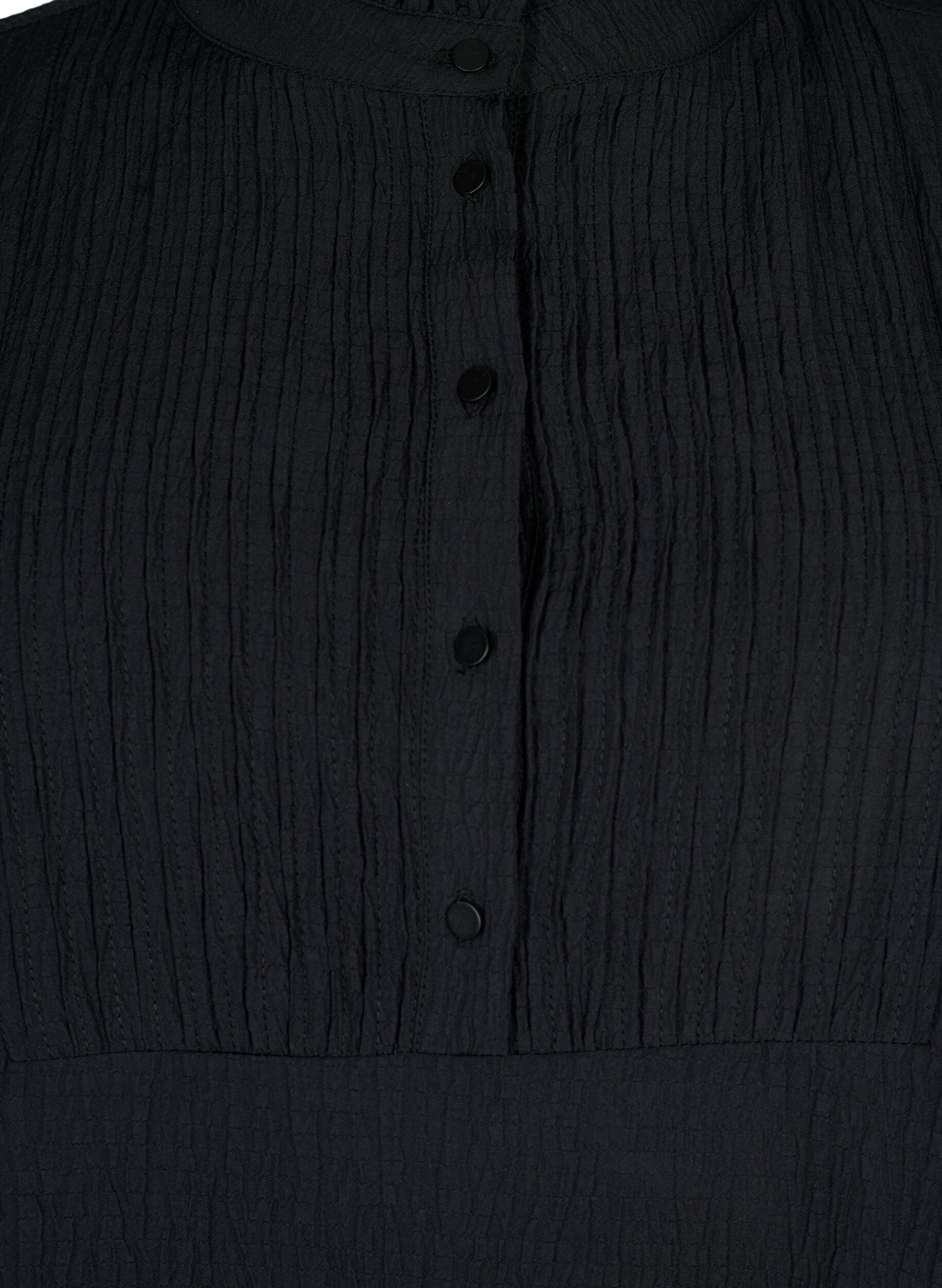 Zizzi Blouse &agrave; manches longues avec col volant&eacute;, Black, Packshot image number 2