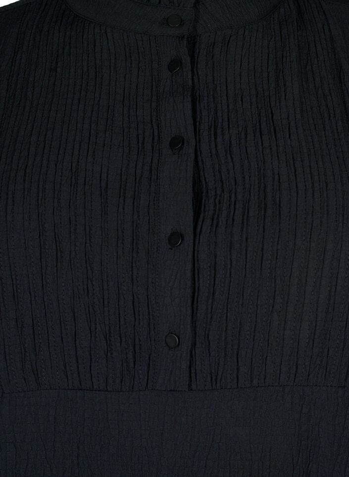 Langärmlige Bluse mit Rüschenkragen, Black, Packshot image number 2