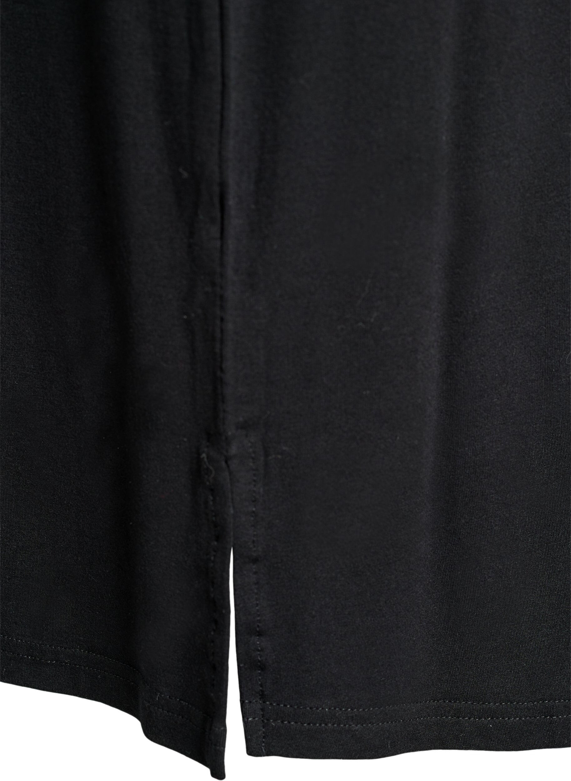 Zizzi Chemise de nuit en viscose manches courtes dentelle, Noir, Packshot image number 3