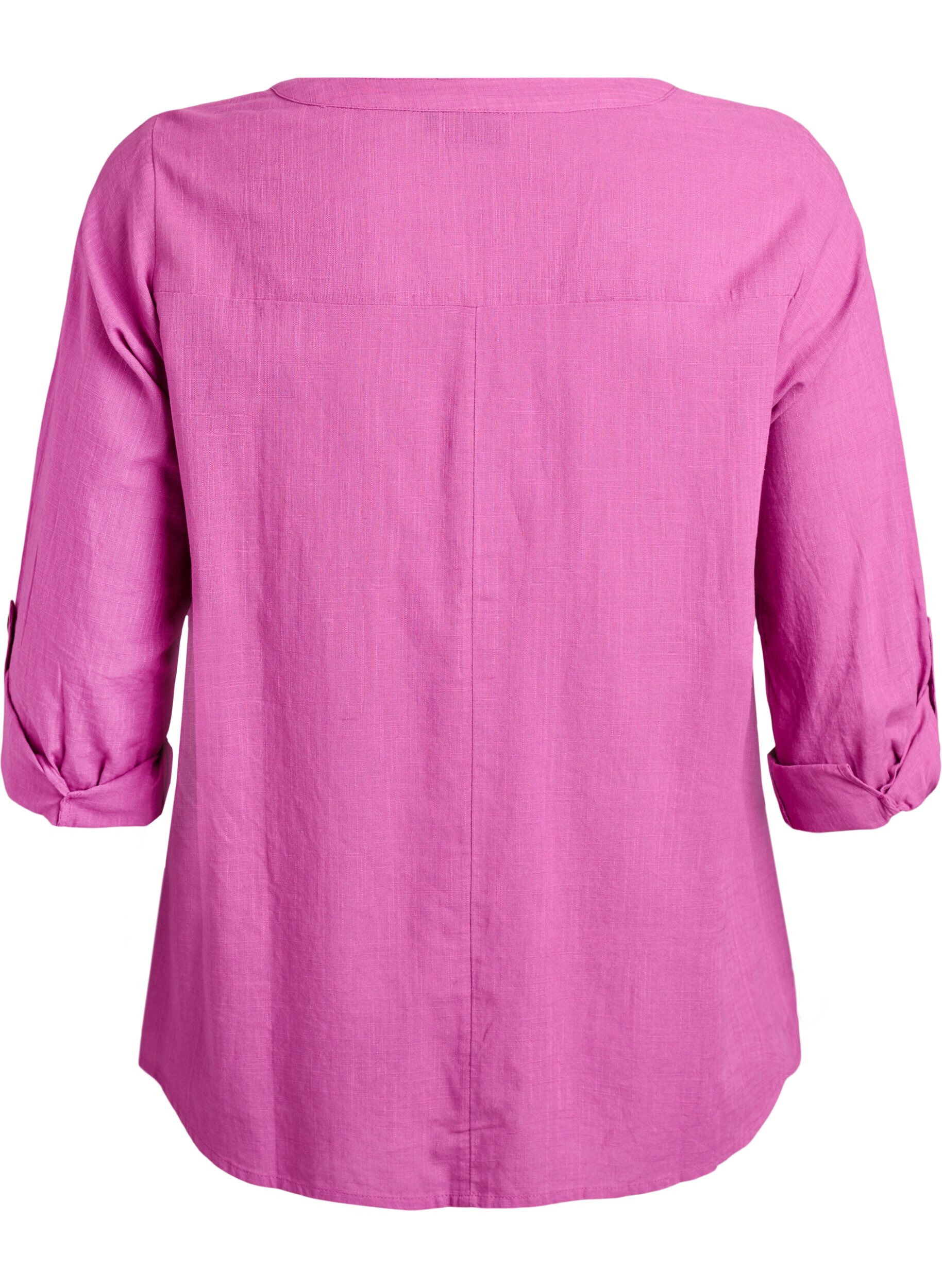 ZizziHemdbluse aus Baumwolle mit V-Ausschnitt, Pink, Packshot image number 1