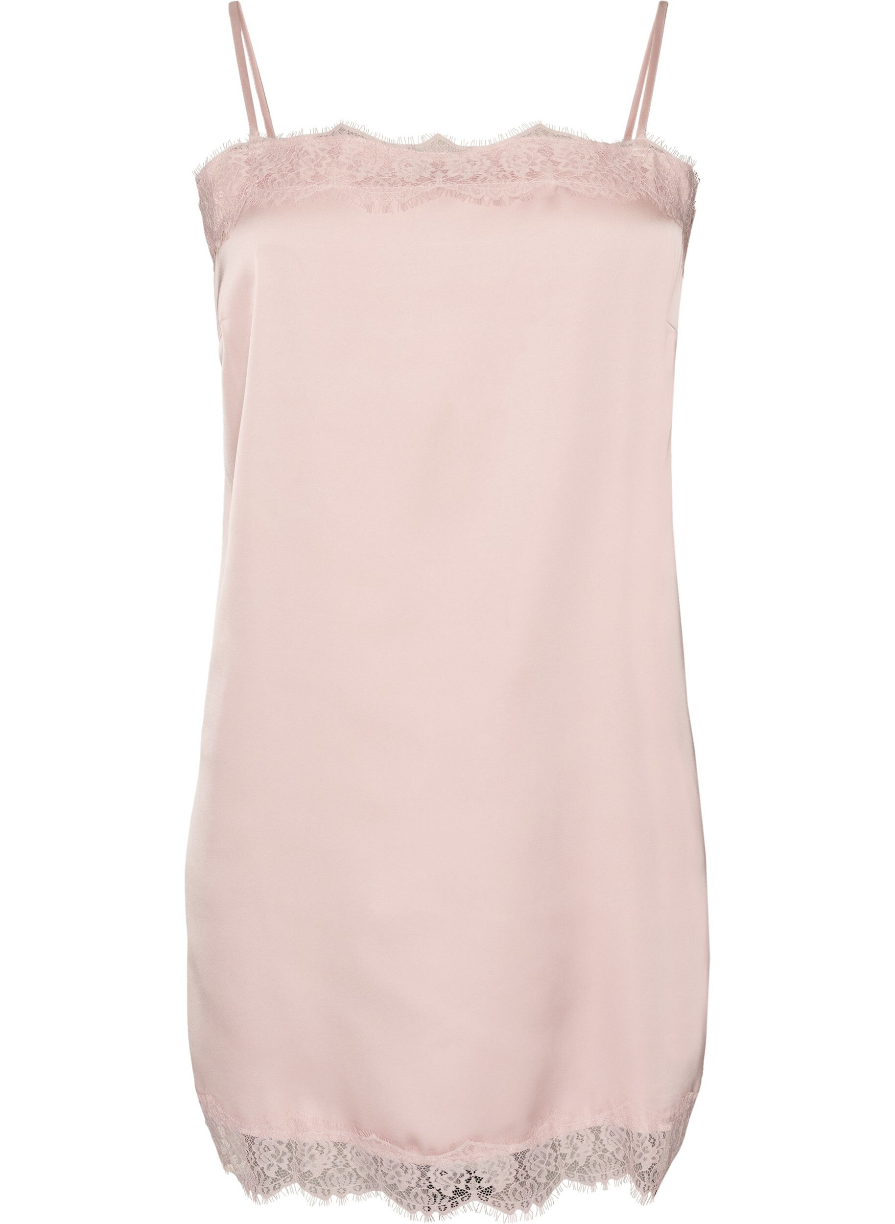 ZizziHaut long en satin bord&eacute; de dentelle, 9990, Packshot image number 0