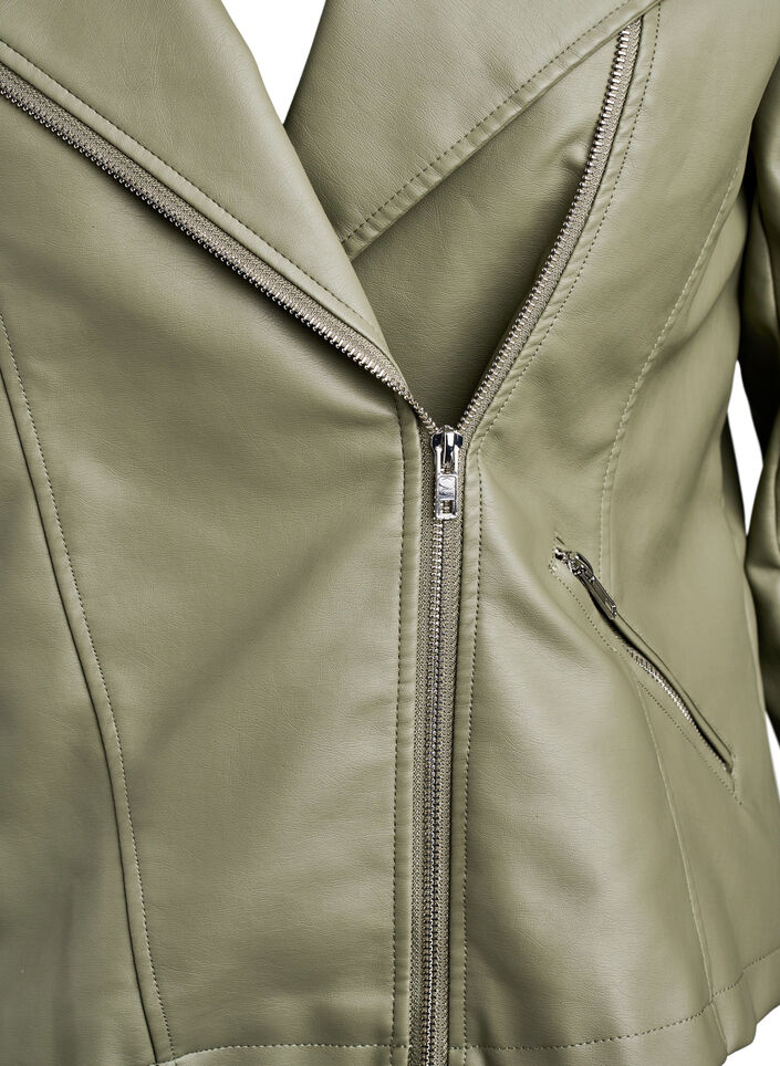 Perfecto en similicuir, Vert fonc&eacute;, Packshot image number 2