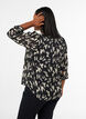 Gemusterte Bluse mit Stehkragen und 3/4-&Auml;rmeln, Schwarz, Model image number 2