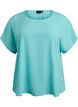 Bluse mit kurzen &Auml;rmeln und Rundhalsausschnitt, Blau, Packshot image number 0
