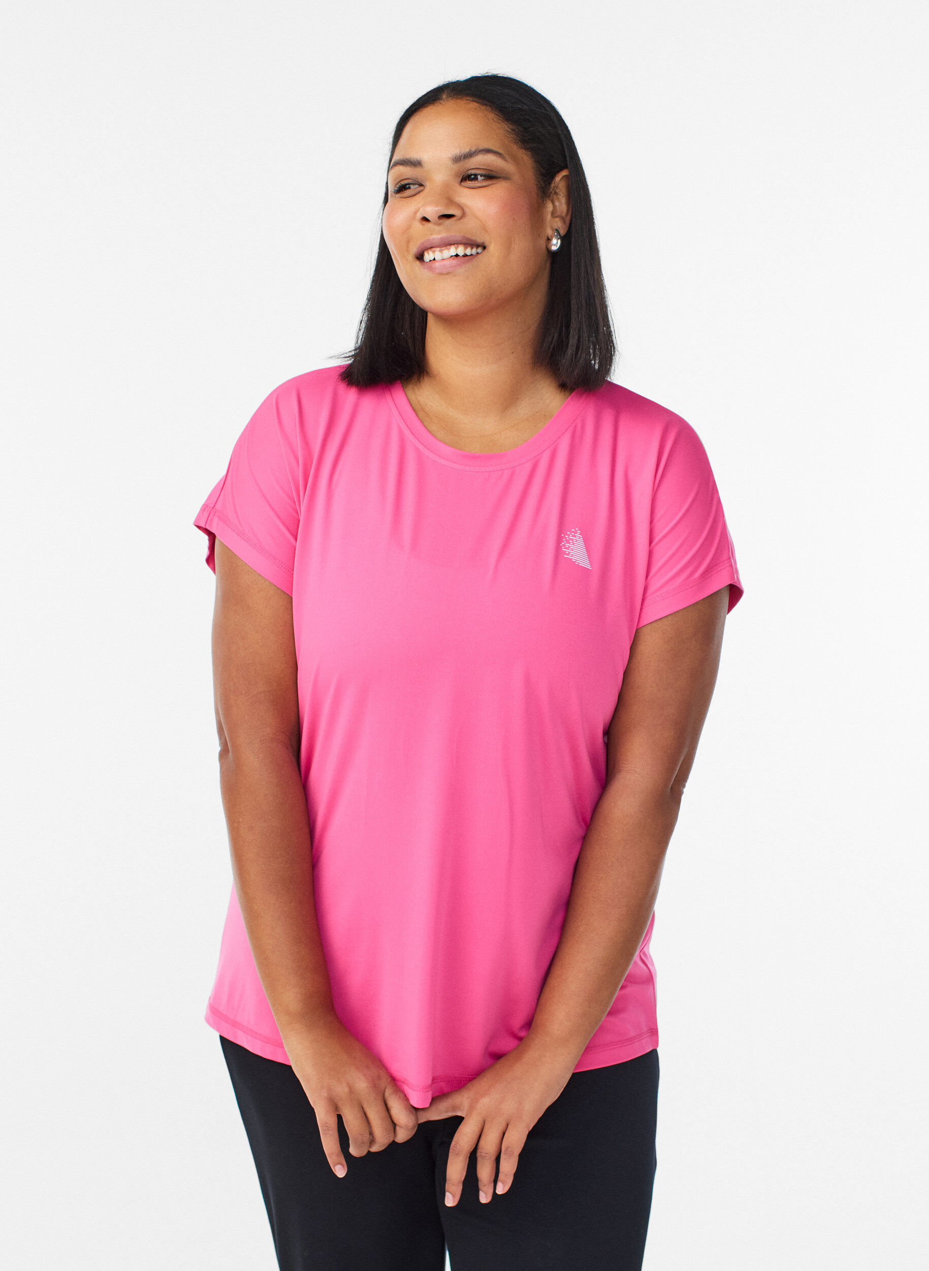 Zizzi T-shirt de sport couleur unie, Rose, Model image number 0