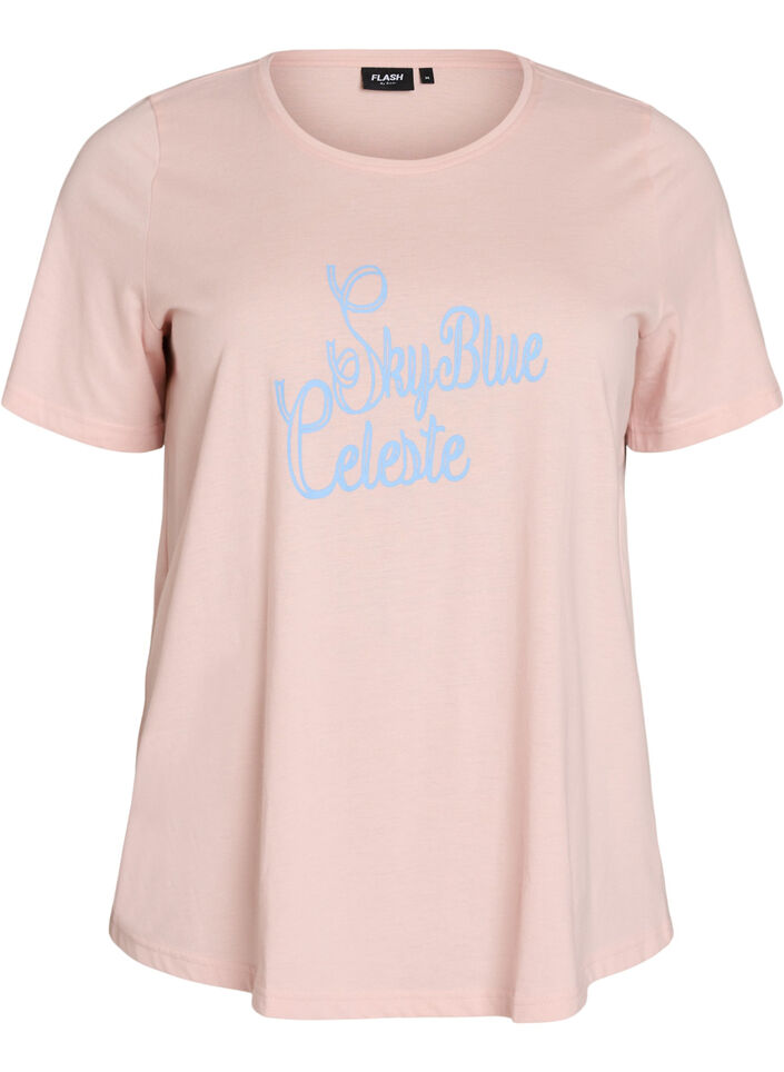 T-shirt imprim&eacute;, Rose poudr&eacute;e, Packshot image number 0