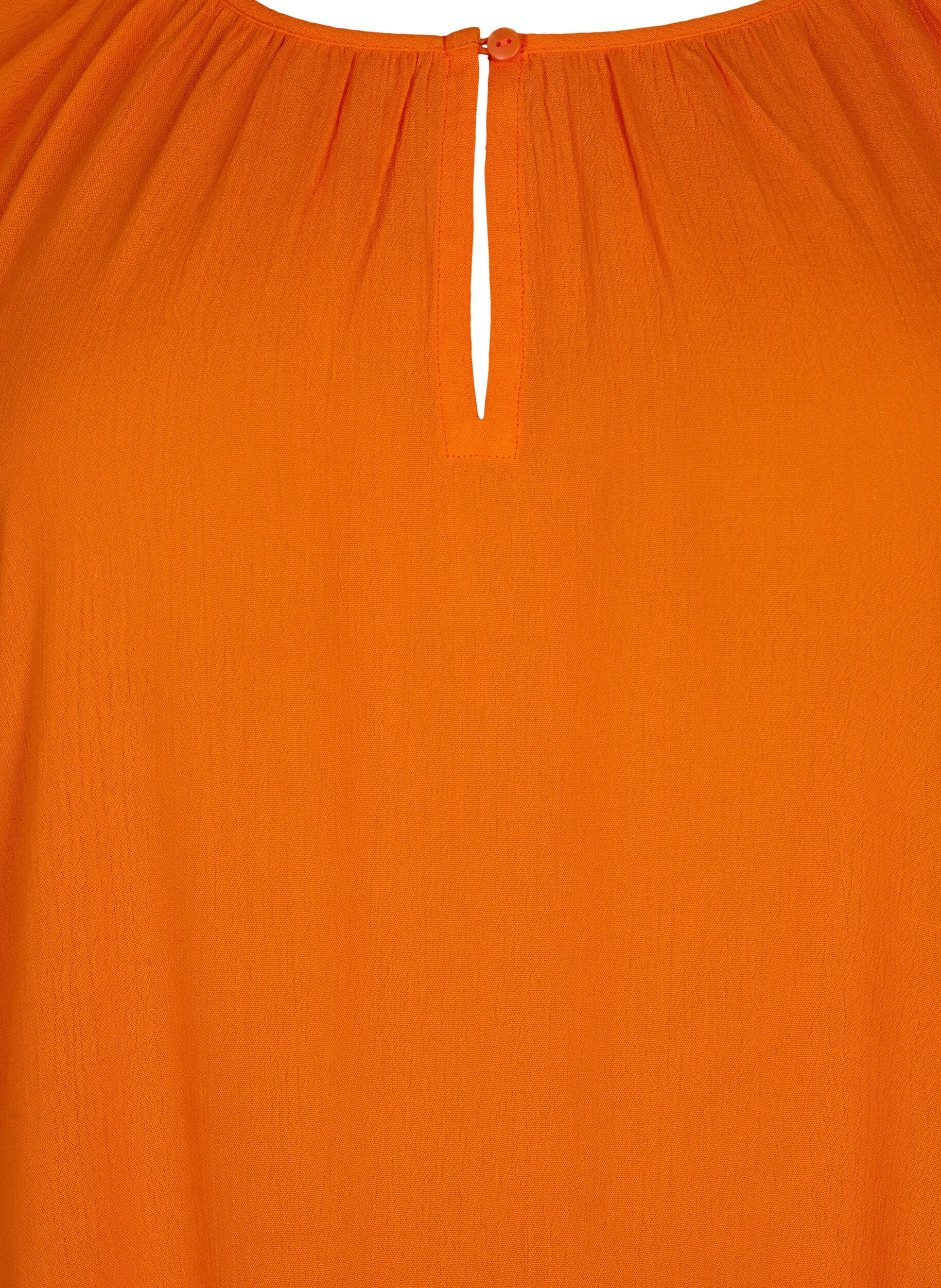 Zizzi Viskosetunika mit 3/4-&Auml;rmeln, Orange, Packshot image number 2
