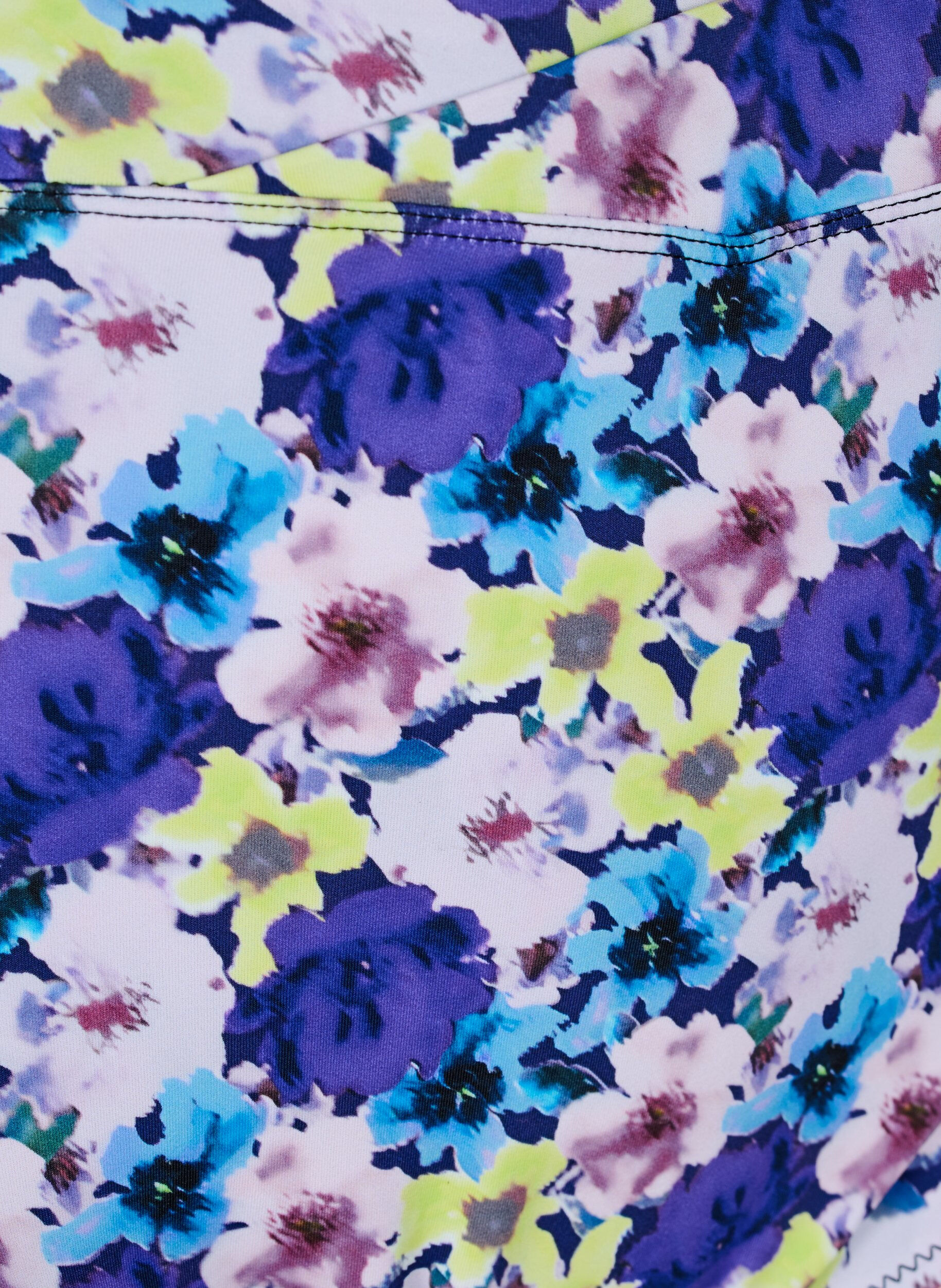 Zizzi Hoch taillierte Bikinihose mit floralem Muster, Lila, Packshot image number 2