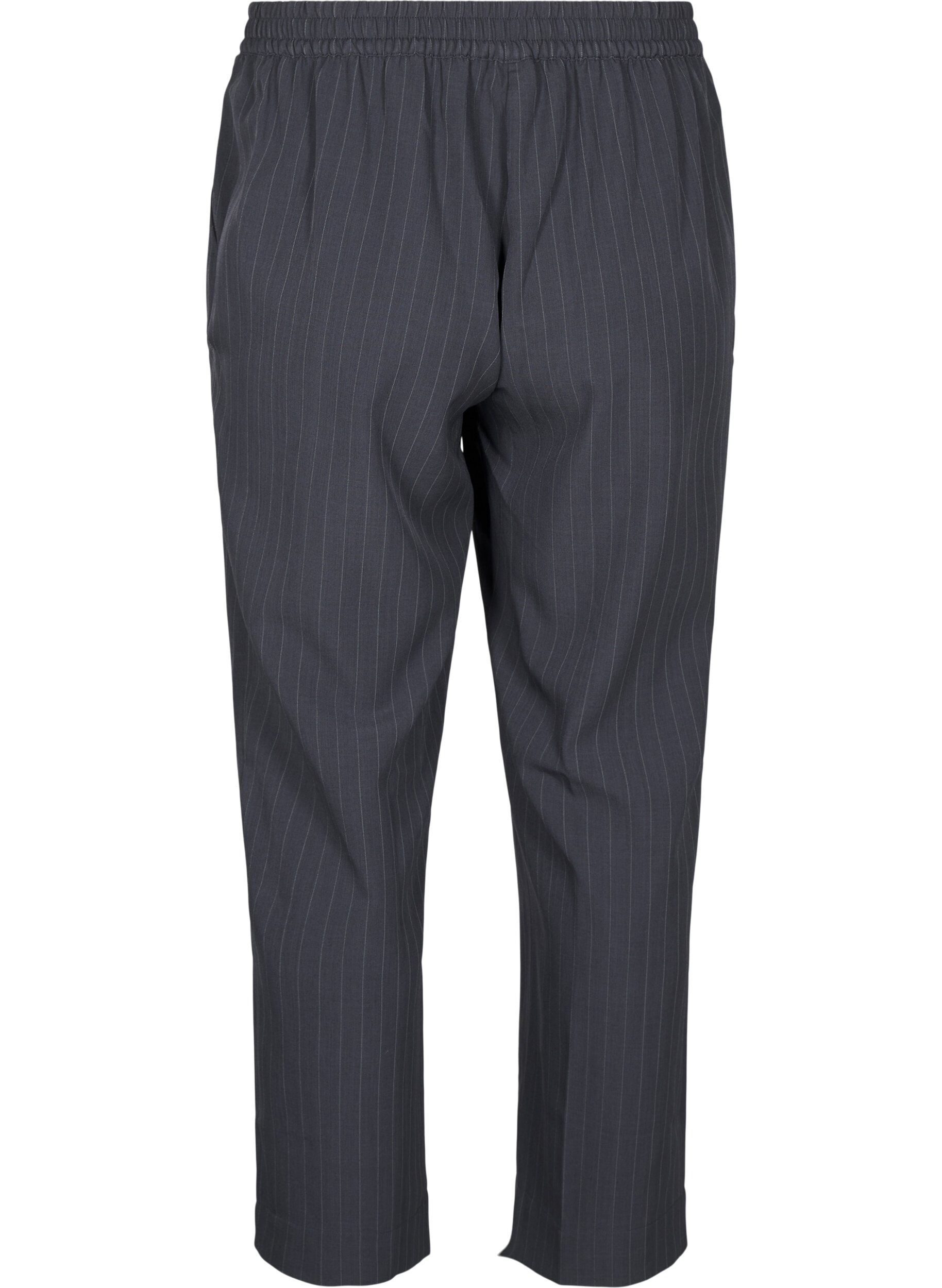 Zizzi FLASH - Pantalon large dot&eacute; de poches, Dark Grey Mel Stripe, Packshot image number 1