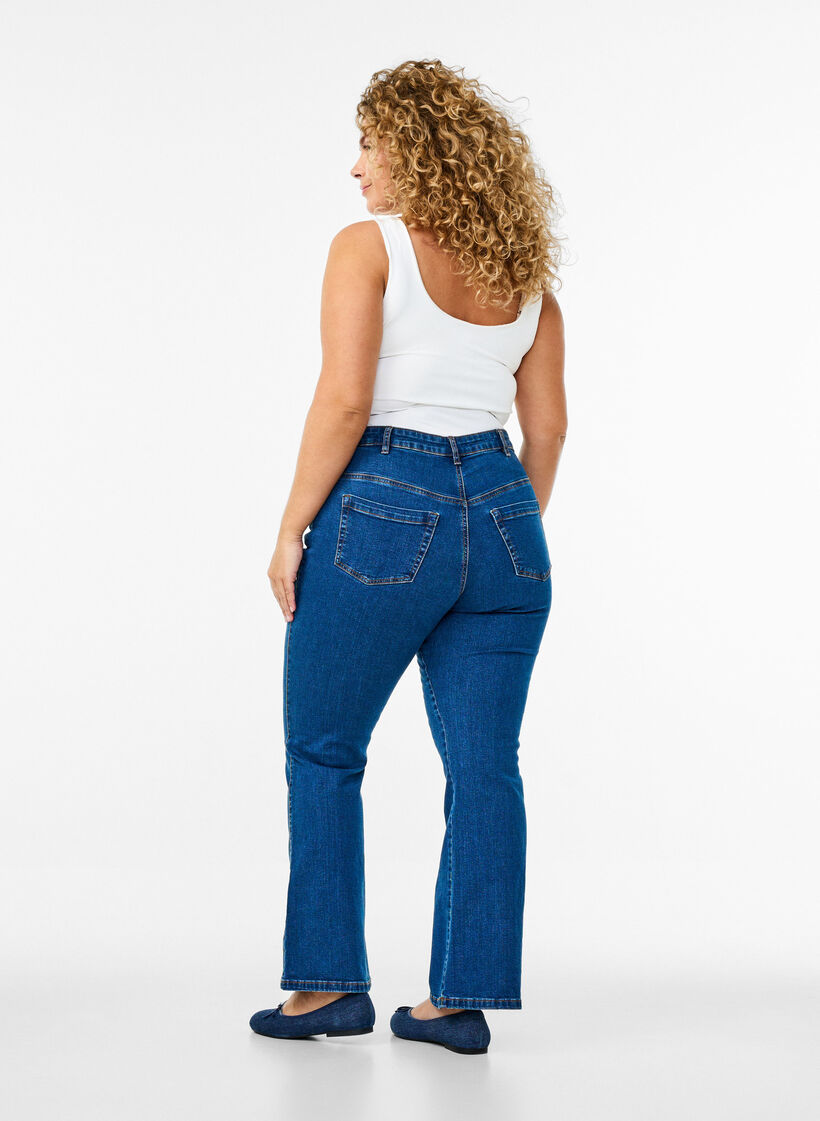 Ellen Bootcut-Jeans mit hoher Taille, Blau, Model image number 1