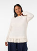 Blouse structur&eacute;e avec ourlet &agrave; volants, Vanille, Model image number 0