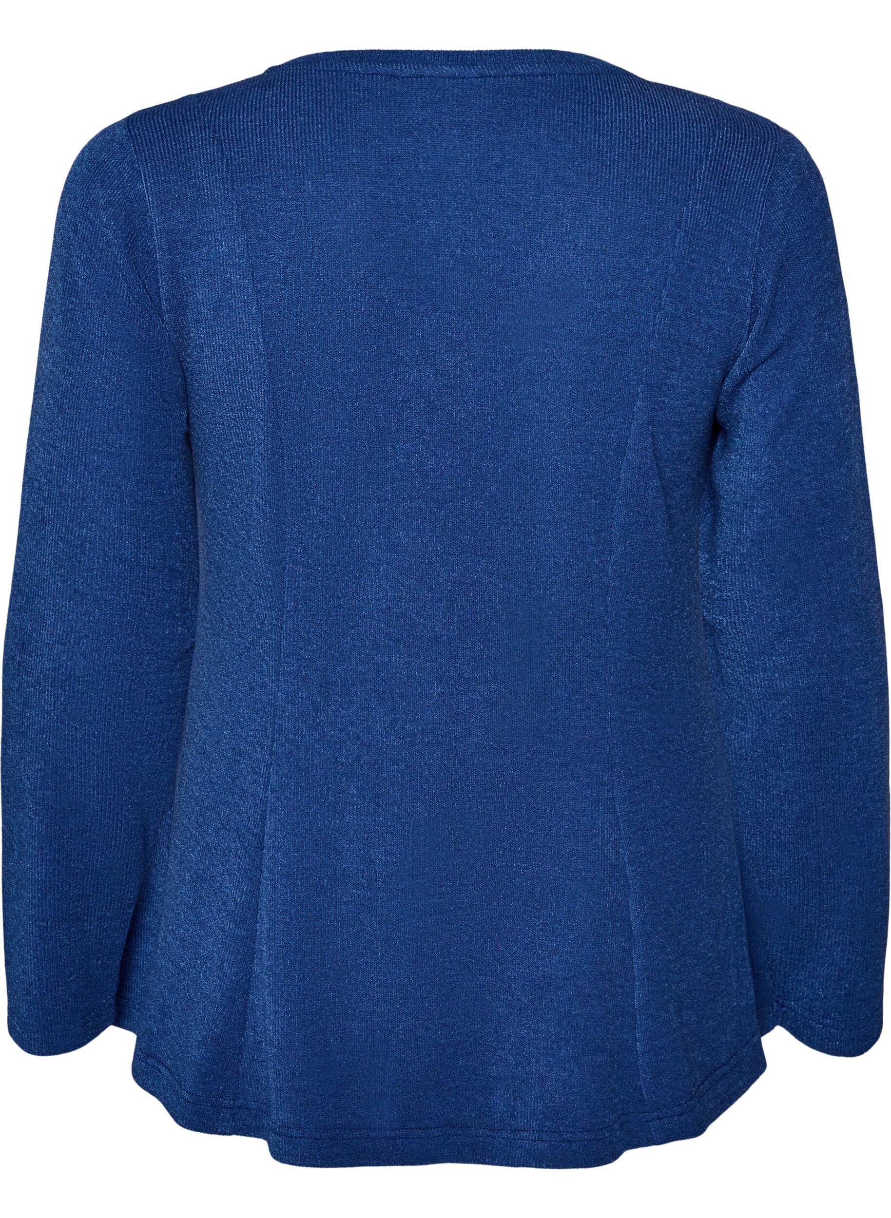ZizziBlouse en jersey c&ocirc;tel&eacute; &agrave; coupe &eacute;vas&eacute;e, Bleu, Packshot image number 1