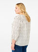 Baumwollbluse mit 3/4-Arm und Streifen, Eggnog Black Stripe, Model image number 1