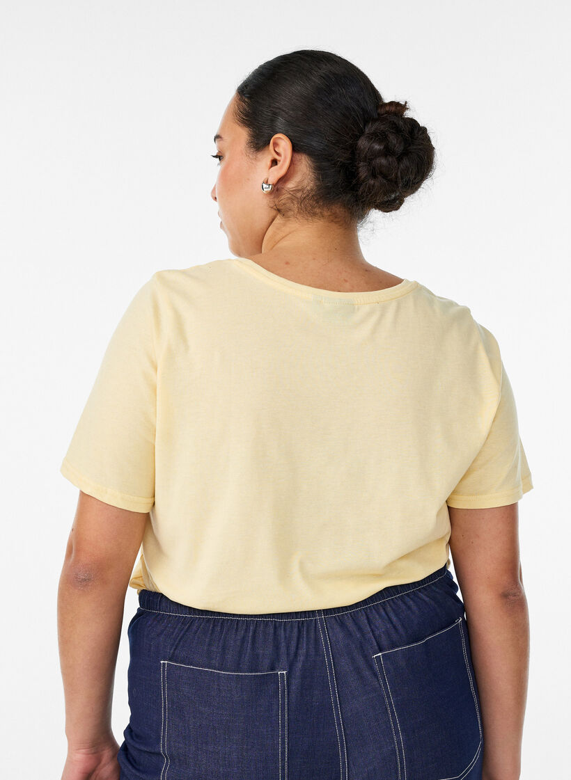 T-shirt imprim&eacute;, Jaune, Model image number 2