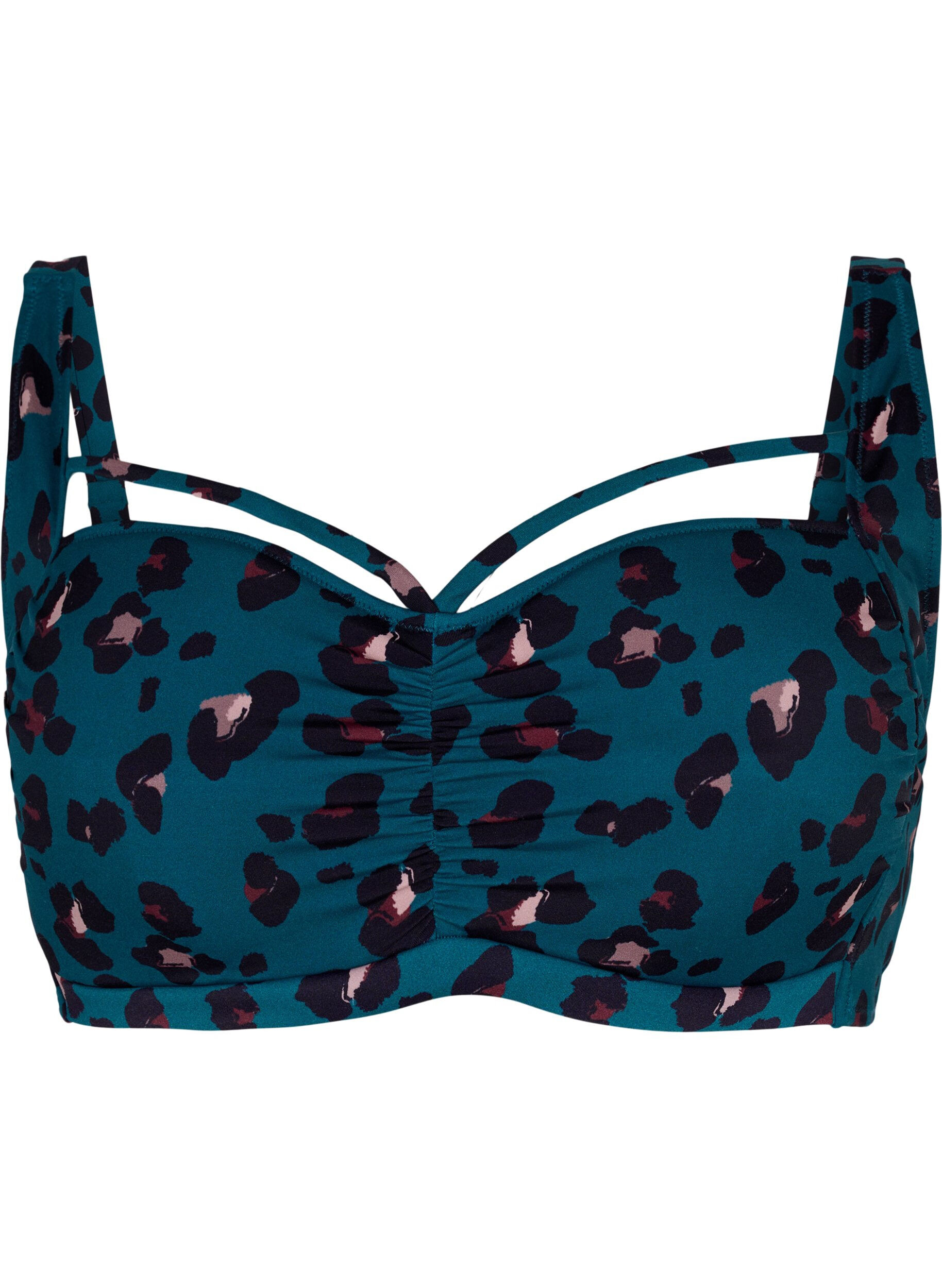 Zizzi Soutien-gorge de bikini avec drapage et lani&egrave;re, Leopard, Packshot image number 0