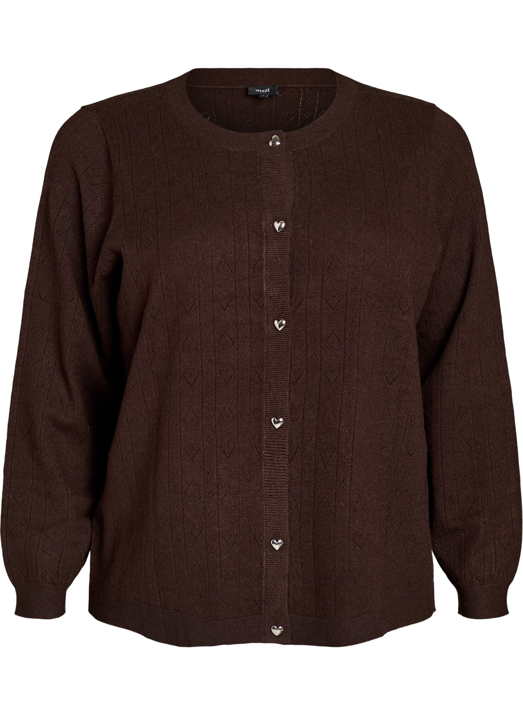 Strickjacke mit Herz-Lochstickerei