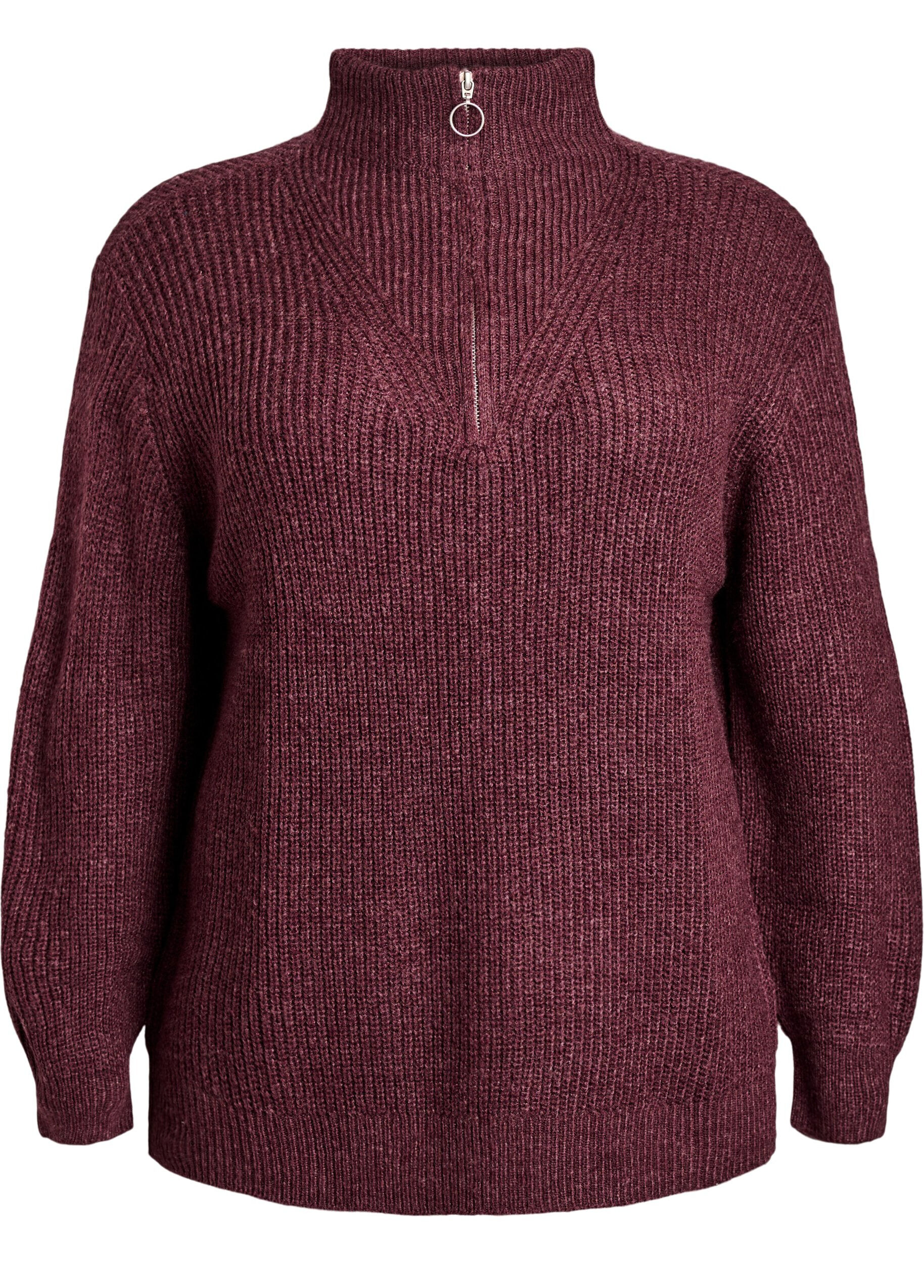 FLASH - Pull en tricot avec col haut et fermeture &eacute;clair
