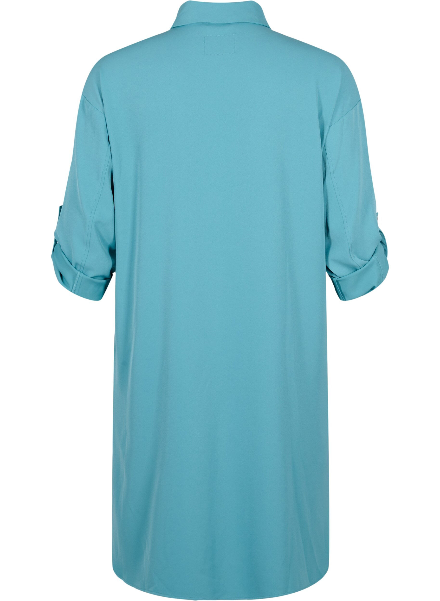 Zizzi Veste longue avec fermeture &agrave; boutons, Brittany Blue, Packshot image number 1