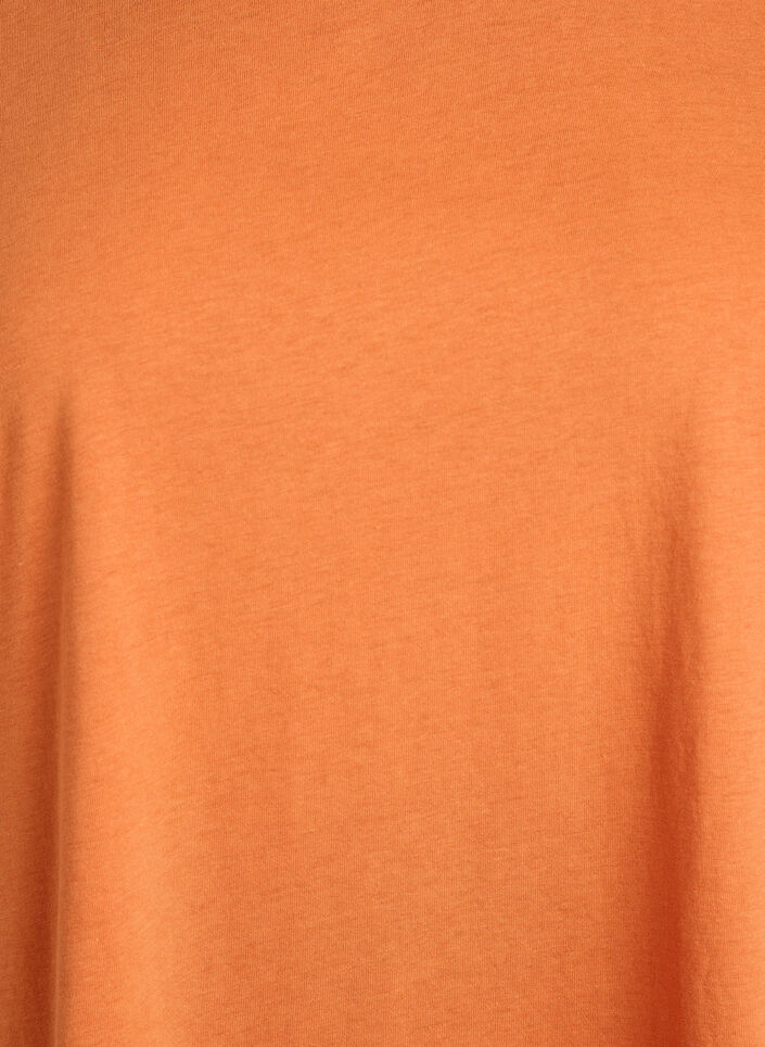 T-shirt &agrave; manches courtes en coton m&eacute;lang&eacute;, Orange, Packshot image number 2