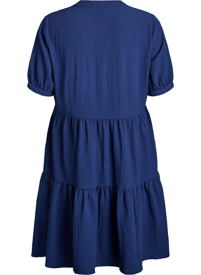 Robe courte &agrave; coupe &eacute;vas&eacute;e, Bleu, Packshot image number 1