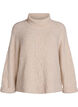 Pullover mit Rollkragen und Zopfmuster, Vanille, Packshot image number 0