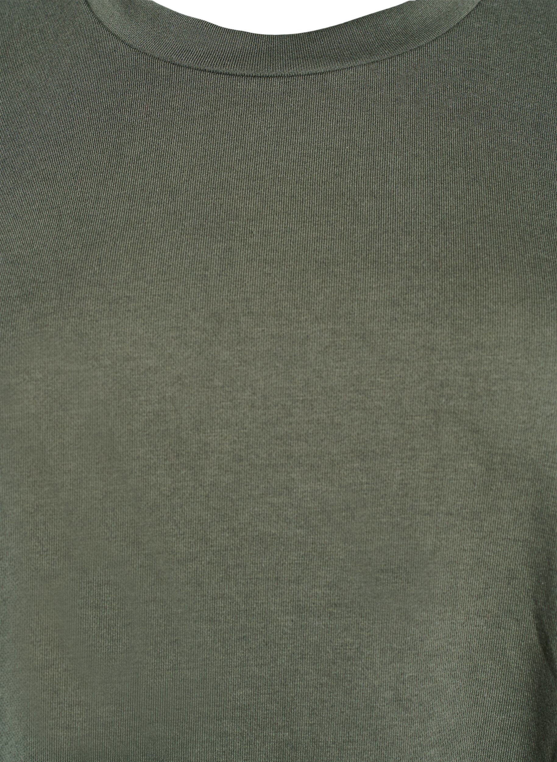 Zizzi Robe en jersey longueur genou avec poches et coupe &eacute;vas&eacute;e, Vert, Packshot image number 2