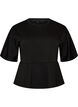 Peplum-Bluse mit ellenbogenlangen &Auml;rmeln, Schwarz, Packshot image number 0