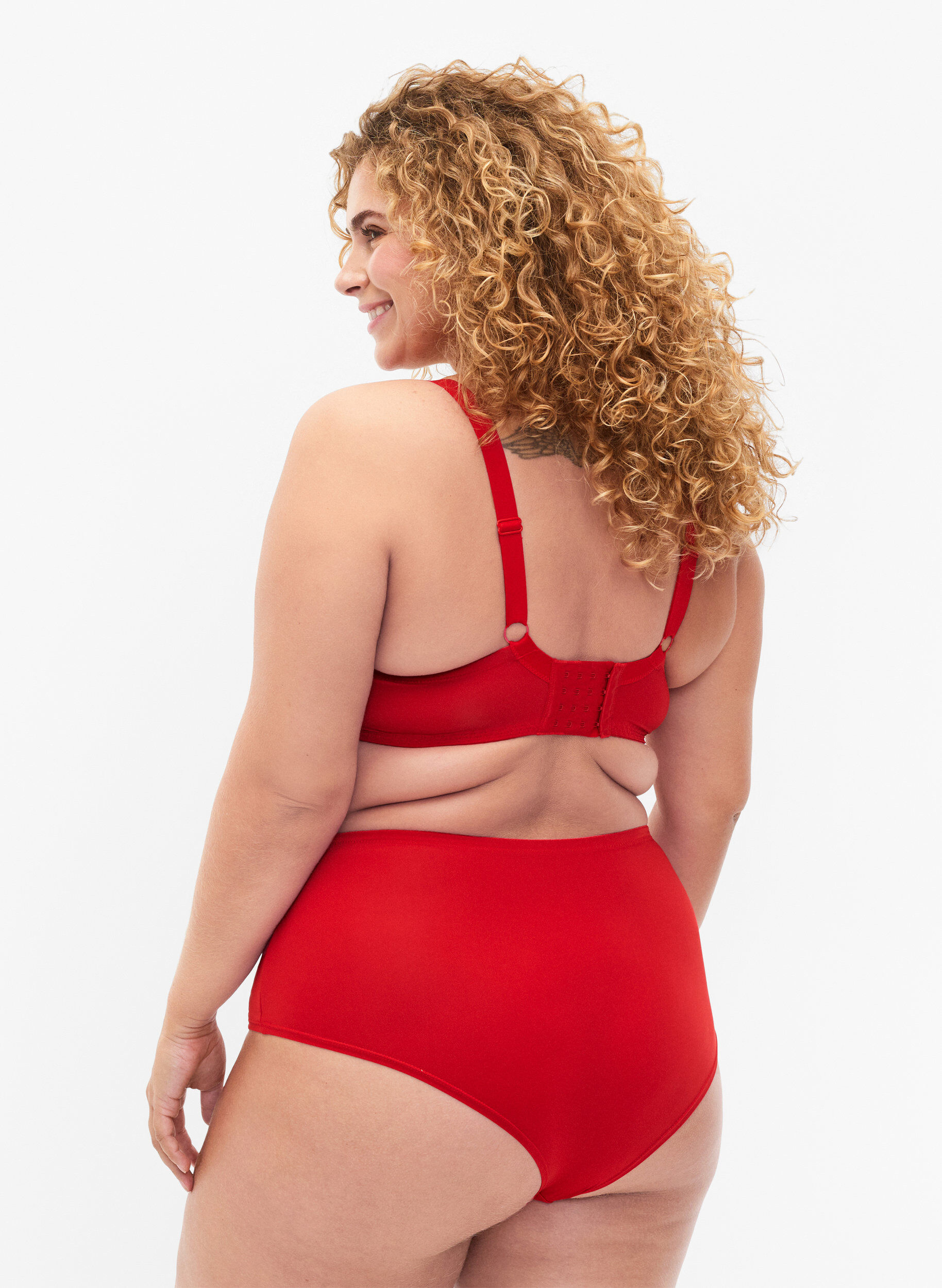 Zizzi Spitzen-Hipster mit normaler Taille, Salsa, Model image number 1