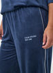 Pantalon en velours avec passepoil contrastant, Bleu, Model image number 2