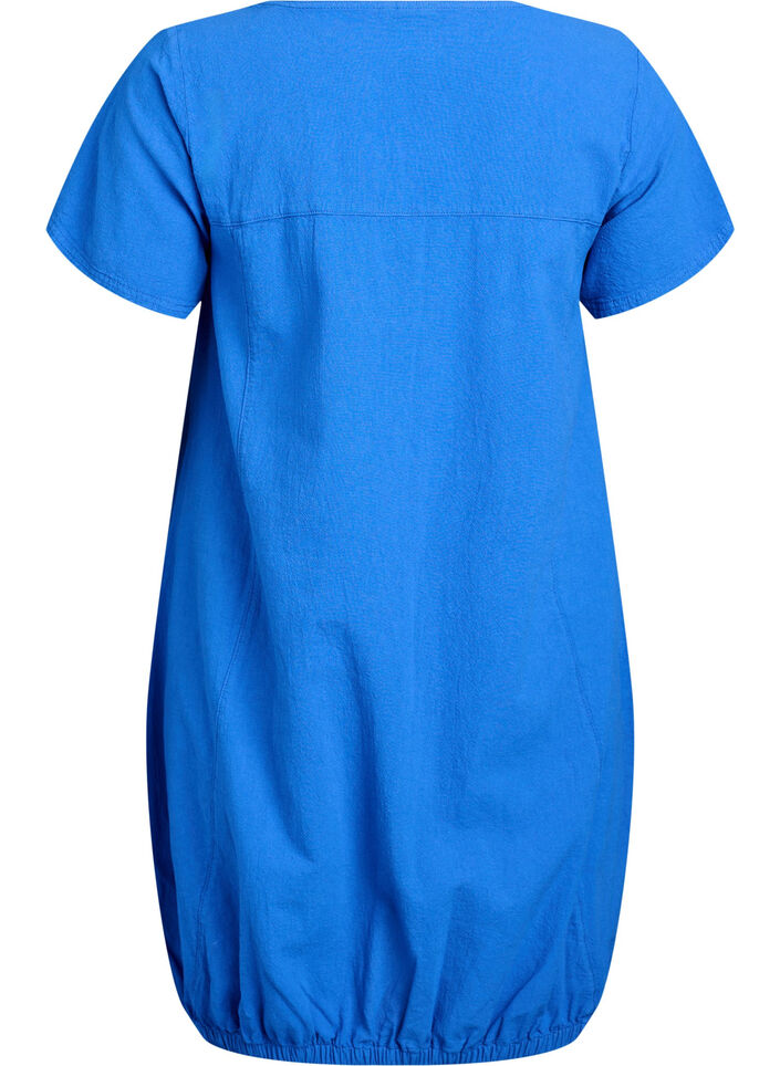 Robe en coton &agrave; manches courtes, Bleu, Packshot image number 1